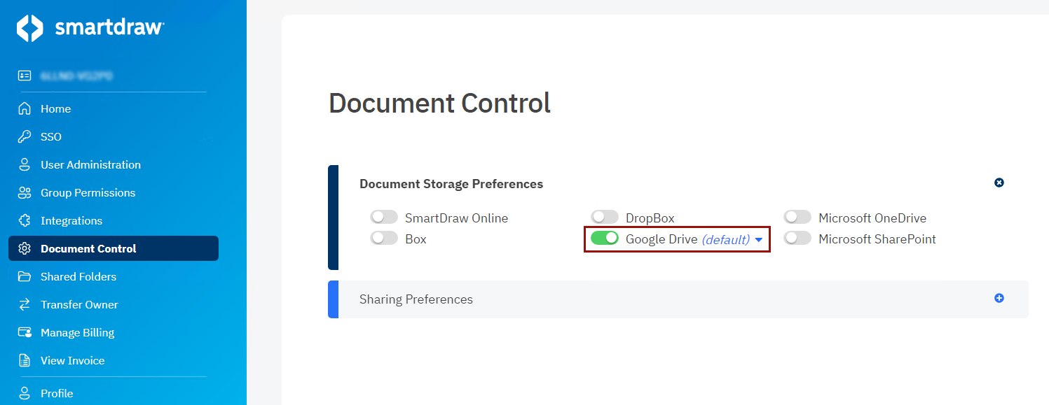 Admin preferences